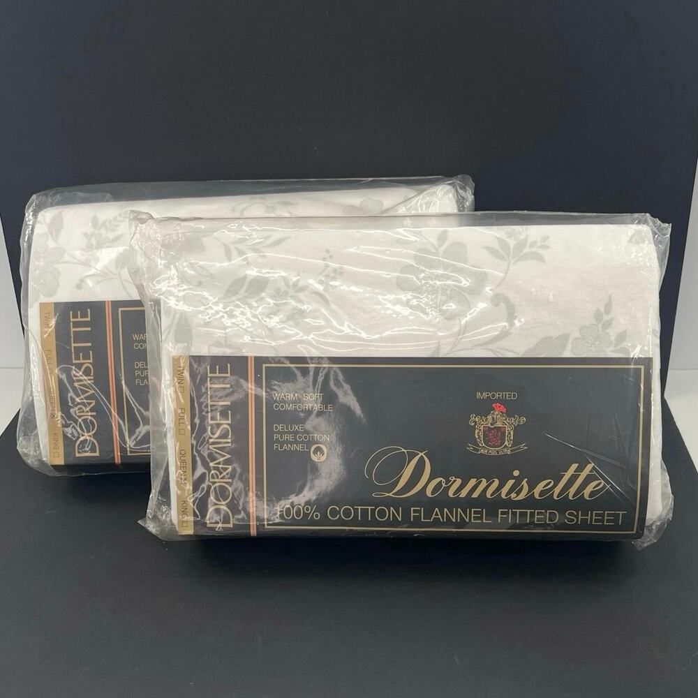 Dormissette Luxury Linen Germany damask floral flat and fitted flannel sheets